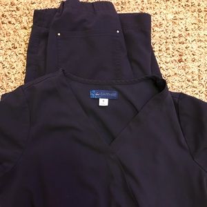 Koi sapphire blue scrub set